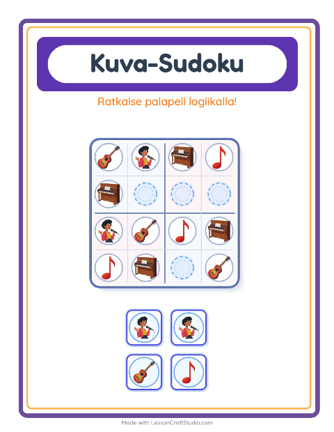 Kuvasudoku (helppo) – Musiikki