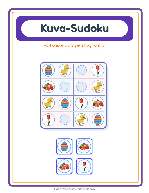 Kuvasudoku (helppo) – Pääsiäinen