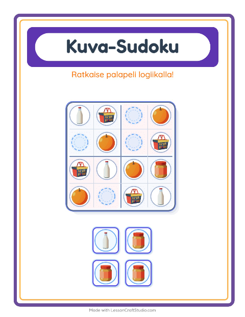 Kuvasudoku (helppo) – Ruokakaupassa