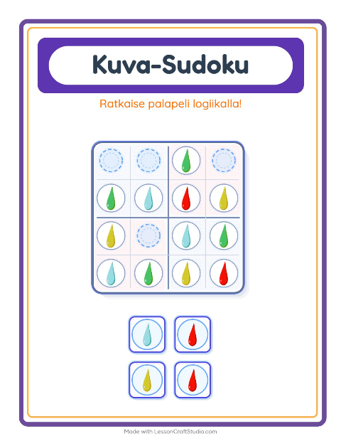 Kuvasudoku (helppo) – Värit