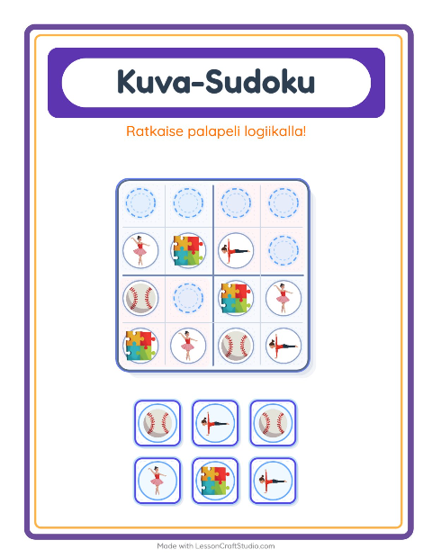 Kuvasudoku (keskivaikea) – Aktiviteetit