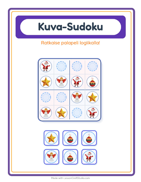 Kuvasudoku (keskivaikea) – Joulu