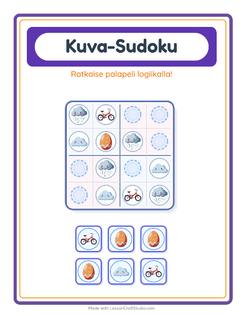 Kuvasudoku (keskivaikea) – Kevät