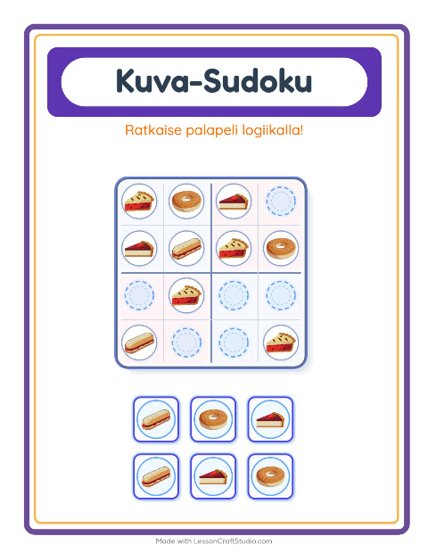 Kuvasudoku (keskivaikea) – Leipomo