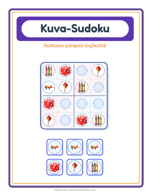 Esikatselu: Kuvasudoku (keskivaikea): Lelut – esikouluikäisille