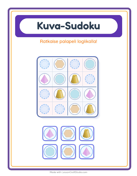 Kuvasudoku (keskivaikea) – Muodot