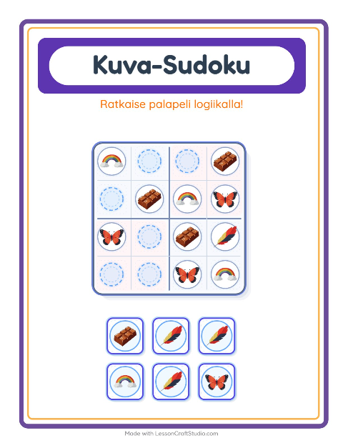 Kuvasudoku (keskivaikea) – Pääsiäinen