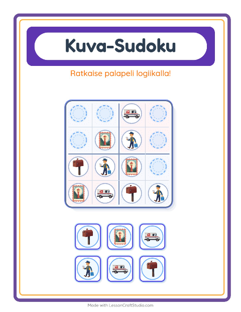 Kuvasudoku (keskivaikea) – Postitoimisto