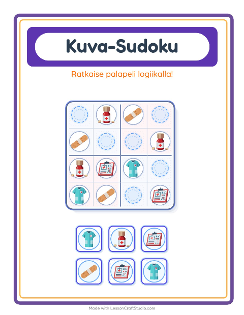 Kuvasudoku (keskivaikea) – Sairaala
