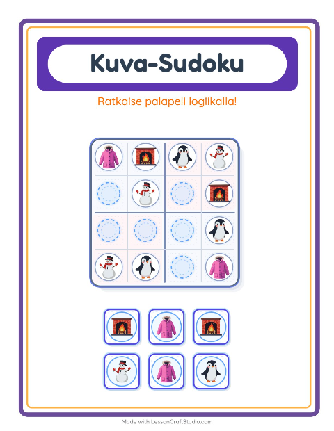 Kuvasudoku (keskivaikea) – Talvi