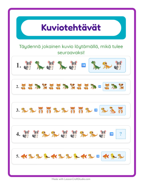 Kuviotehtävä – Lemmikit
