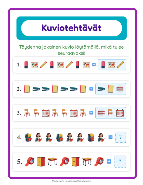 Kuviotehtävä – Luokkahuone