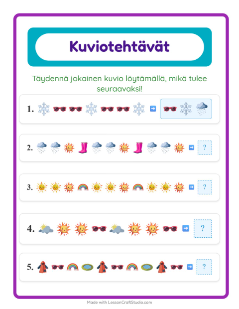 Kuviotehtävä – Sää