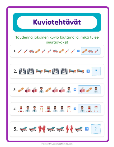 Kuviotehtävä – Sairaala