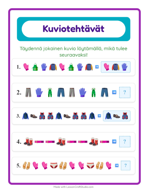 Kuviotehtävä – Vaatteet