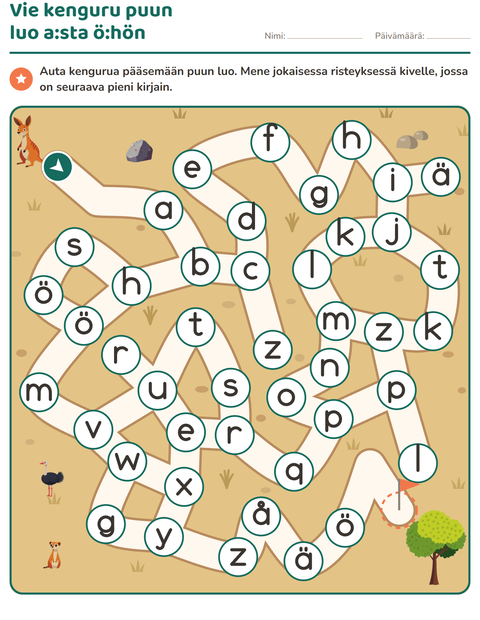 Esikatselu: Labyrinttitehtävät-tehtäväarkki, Esiopetus