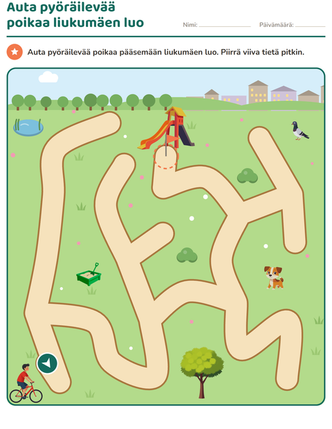 Esikatselu: Labyrinttitehtävät-tehtäväarkki, Esiopetus
