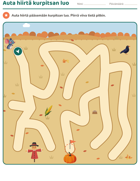 Esikatselu: Labyrinttitehtävät-tehtäväarkki, Esiopetus