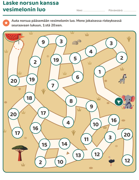 Esikatselu: Labyrinttitehtävät-tehtäväarkki, Esiopetus