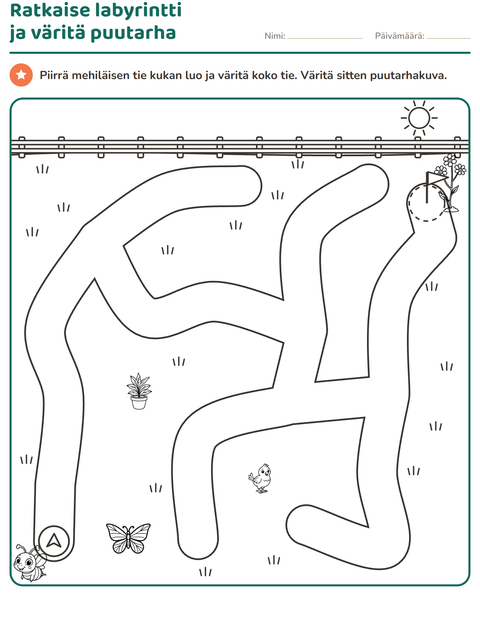 Esikatselu: Labyrinttitehtävät-tehtäväarkki, Esiopetus