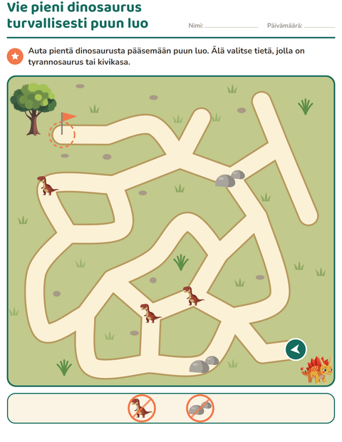 Esikatselu: Labyrinttitehtävät-tehtäväarkki, 1. luokka