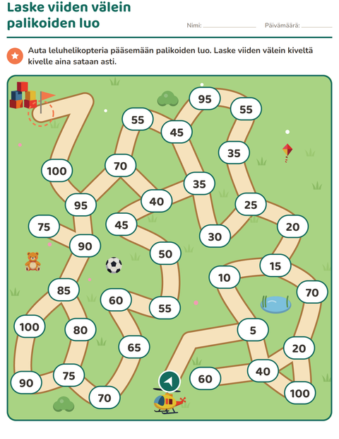 Esikatselu: Labyrinttitehtävät-tehtäväarkki, 2. luokka
