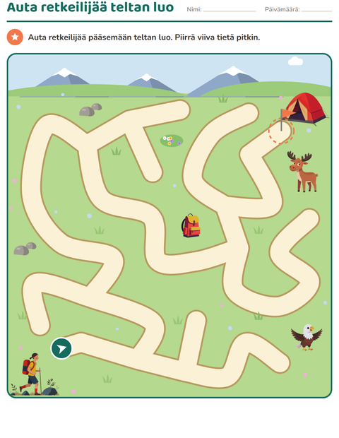 Esikatselu: Labyrinttitehtävät-tehtäväarkki, Esiopetus