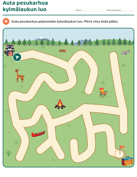 Esikatselu: Labyrinttitehtävät-tehtäväarkki, Esiopetus