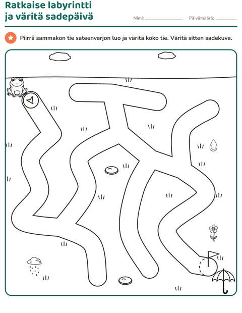 Esikatselu: Labyrinttitehtävät-tehtäväarkki, Esiopetus