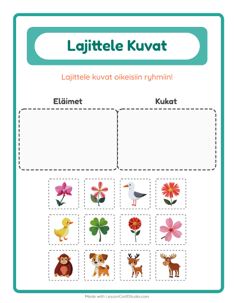 Lajittele kuvat: Eläimet ja Kukat