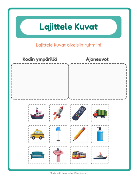 Lajittele kuvat: Kodin ympärillä ja Ajoneuvot