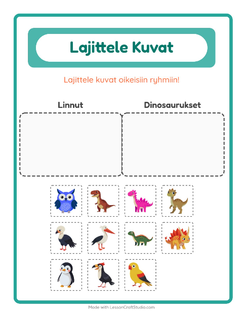 Lajittele kuvat: Linnut ja Dinosaurukset