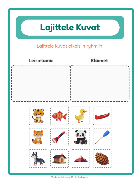 Lajittele kuvat: Leirielämä ja Eläimet
