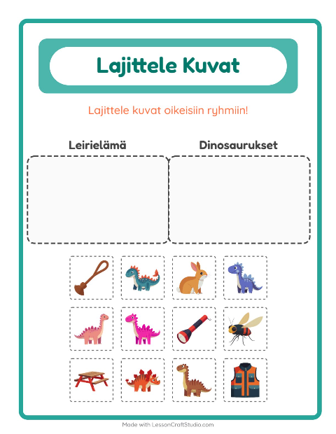 Lajittele kuvat: Leirielämä ja Dinosaurukset