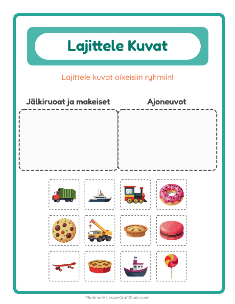 Lajittele kuvat: Jälkiruoat ja makeiset ja Ajoneuvot