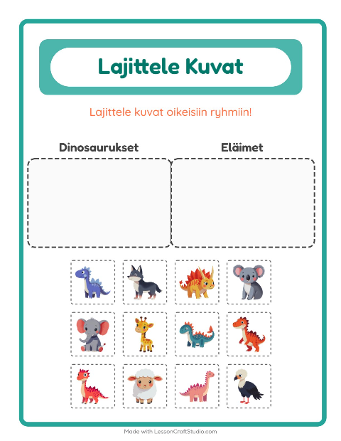 Lajittele kuvat: Dinosaurukset ja Eläimet