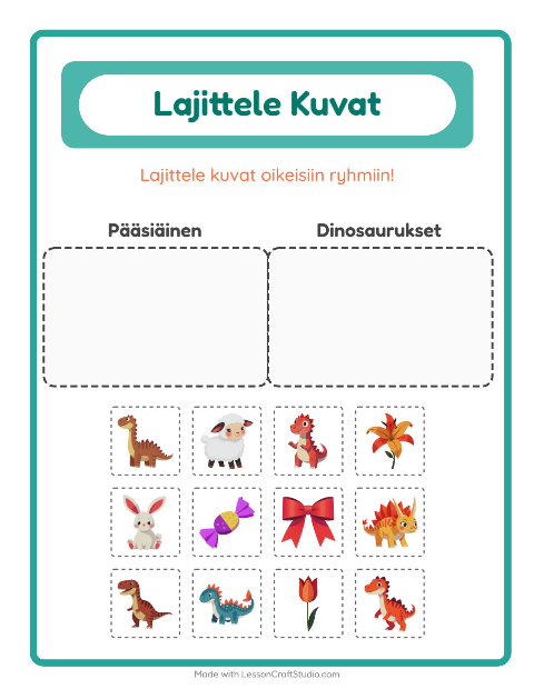 Lajittele kuvat: Pääsiäinen ja Dinosaurukset