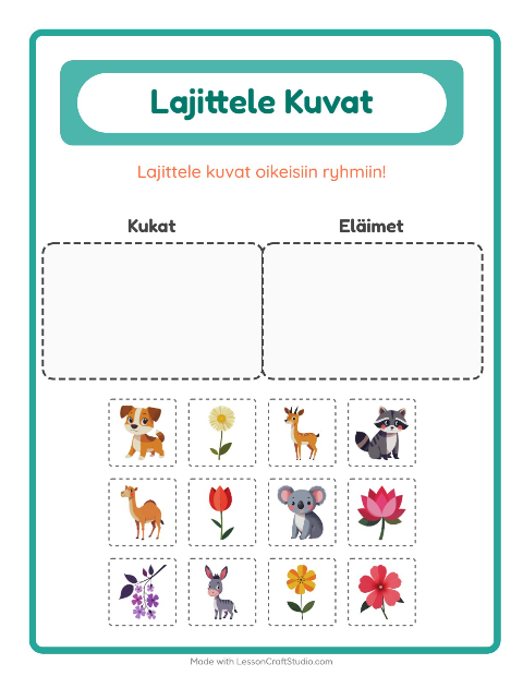 Lajittele kuvat: Kukat ja Eläimet
