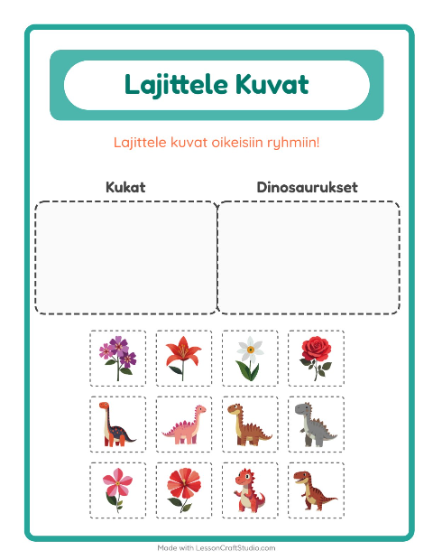 Lajittele kuvat: Kukat ja Dinosaurukset