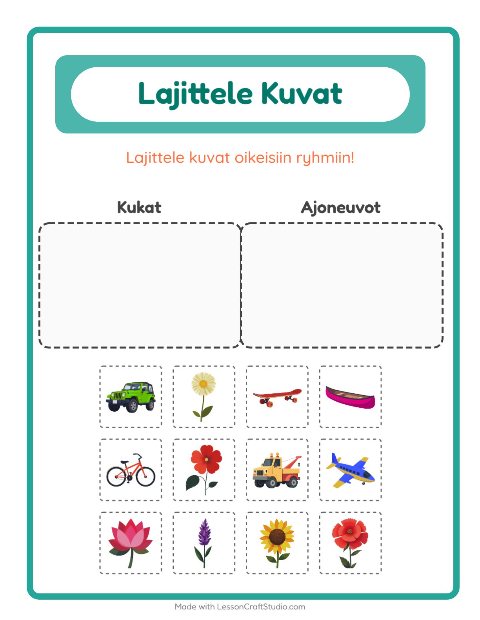 Lajittele kuvat: Kukat ja Ajoneuvot