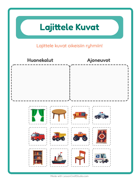 Lajittele kuvat: Huonekalut ja Ajoneuvot