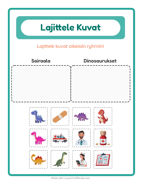 Lajittele kuvat: Sairaala ja Dinosaurukset