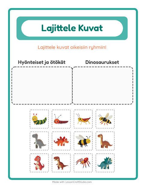 Lajittele kuvat: Hyönteiset ja ötökät ja Dinosaurukset