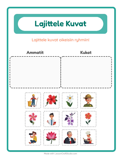 Lajittele kuvat: Ammatit ja Kukat