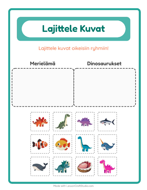 Lajittele kuvat: Merielämä ja Dinosaurukset