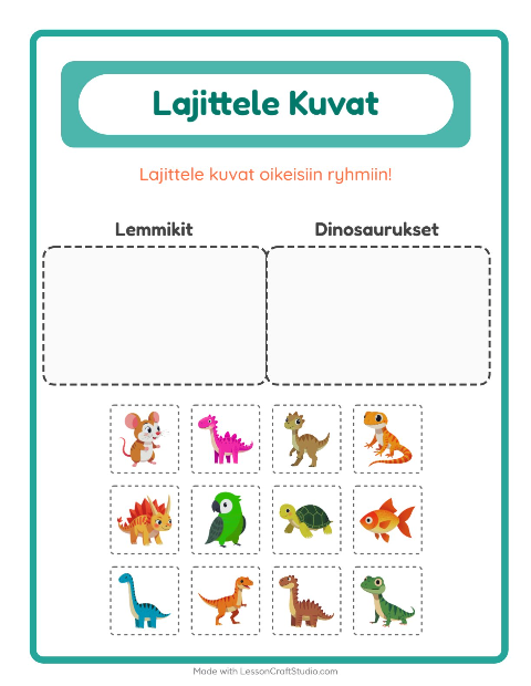 Lajittele kuvat: Lemmikit ja Dinosaurukset