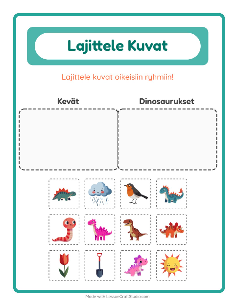 Lajittele kuvat: Kevät ja Dinosaurukset