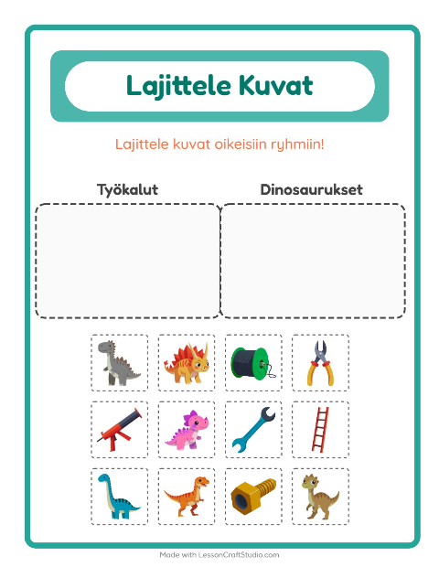 Lajittele kuvat: Työkalut ja Dinosaurukset