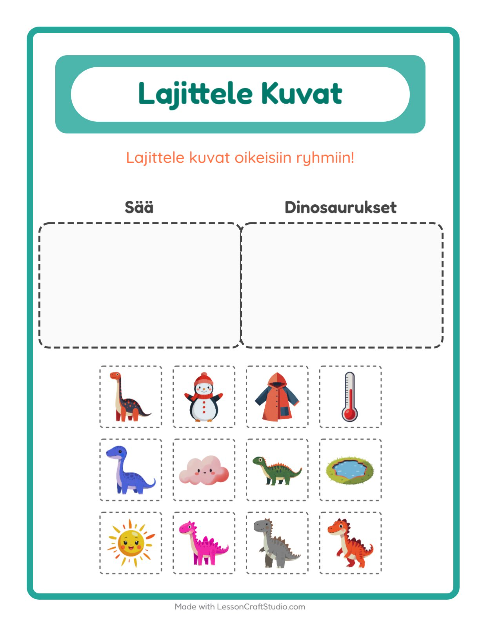 Lajittele kuvat: Sää ja Dinosaurukset
