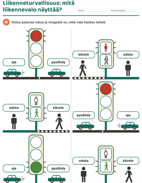Liikenneturvallisuus: mitä liikennevalo näyttää?